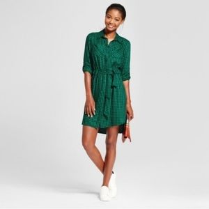 A New Day Green and Black Plaid Shirt Dress - XL - NWOT